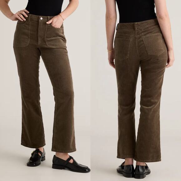 Quince Organic Stretch Corduroy Flare Pants - Picture 1 of 8